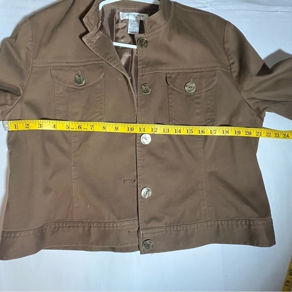 Judith Hart vintage Y2K women Brown layering Jacket Sz 16P unique Button Front - Picture 7 of 11